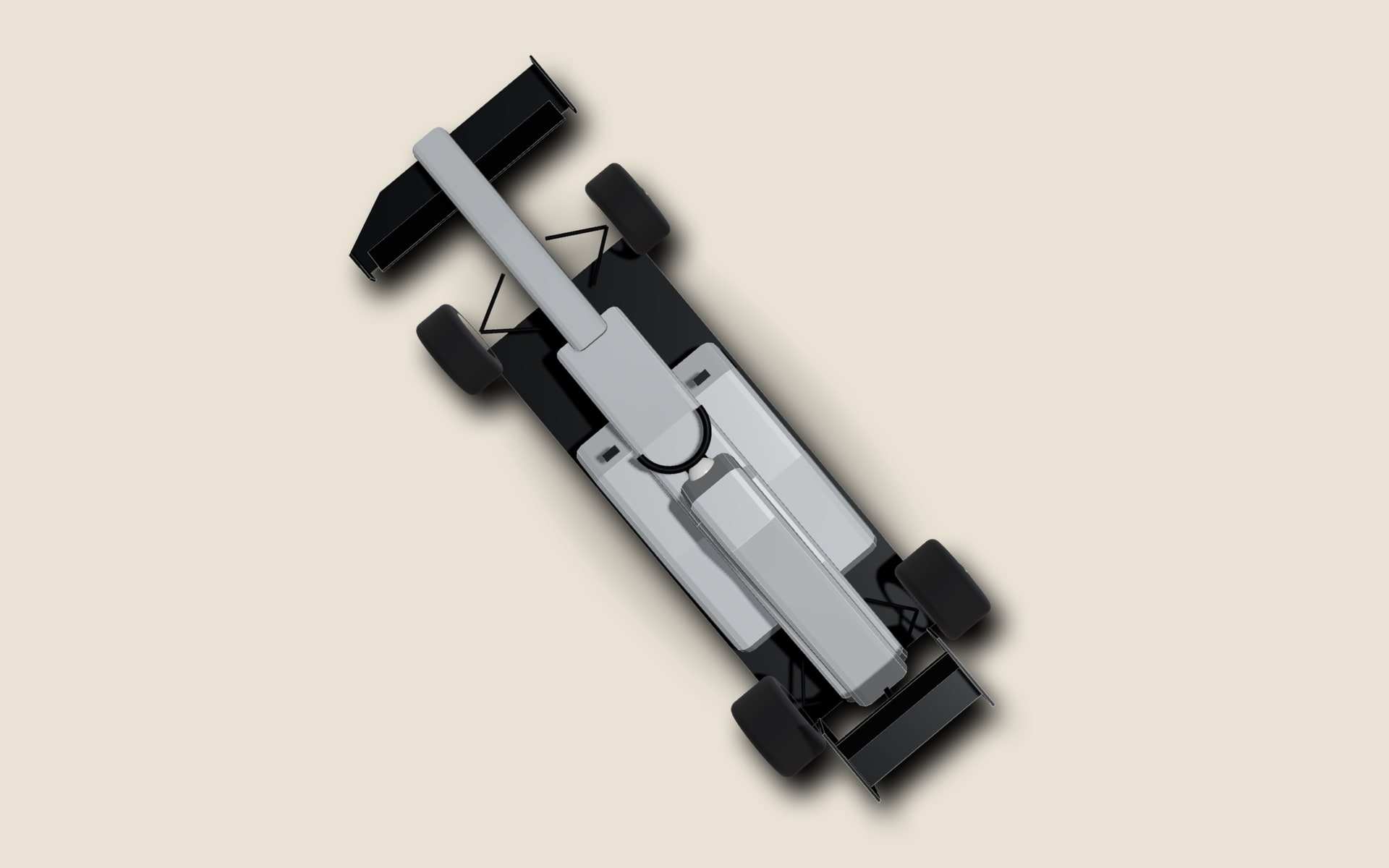 Mercedes W11, seen from above — our 3D model